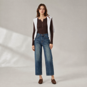360-Degree Stretch Cropped Denim Shorts — Back-Pocket Embroidery