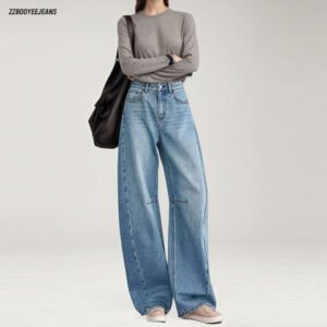 Curved Cut Denim Overall Dress — 3D Deconstructed