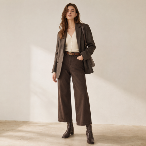 Maillard Coffee Straight-Leg Jeans — Four-Way Stretch 1 Maillard Coffee Straight-Leg Jeans — Four-Way Stretch