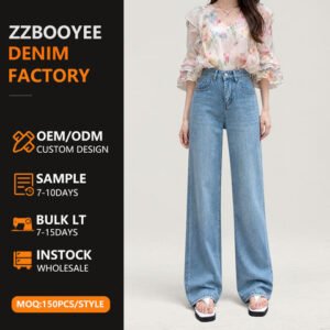 Nylon/Cotton Ultra-Soft Wide-Leg Jeans — Socialite Distressed