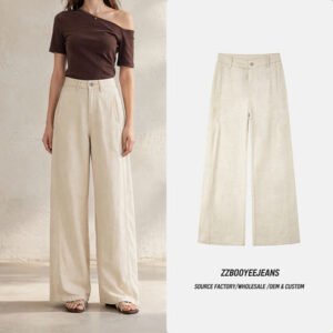 Linen Lyocell Vintage Wide-Leg Pants